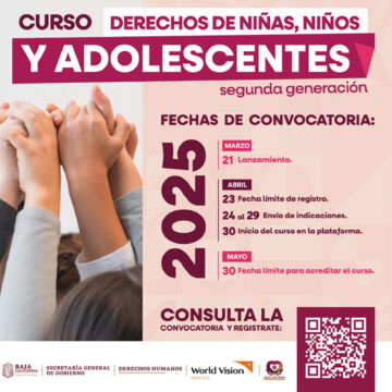1 Invita Gobierno de Baja California a capacitarse en derechos de la niñez y la adolescencia