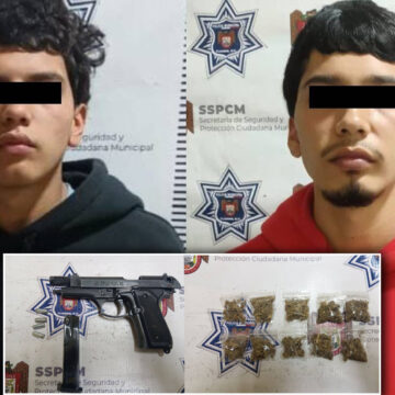 3 Capturan a dos jóvenes armados y con drogas