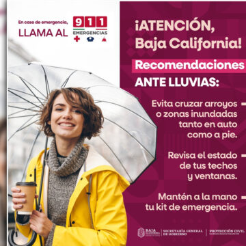 Nuevo frente frio para Baja California; Protección Civil