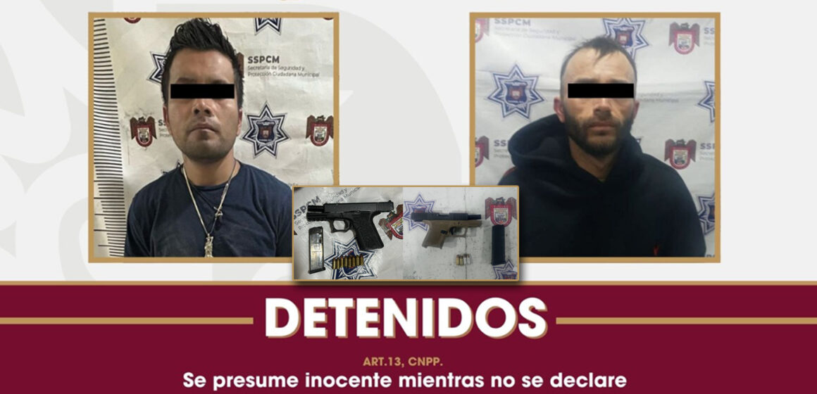 Capturan a dos delincuentes en posesión de armas de fuego