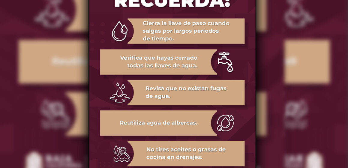 Exhorta SEPROA a cuidar el agua en periodo vacacional