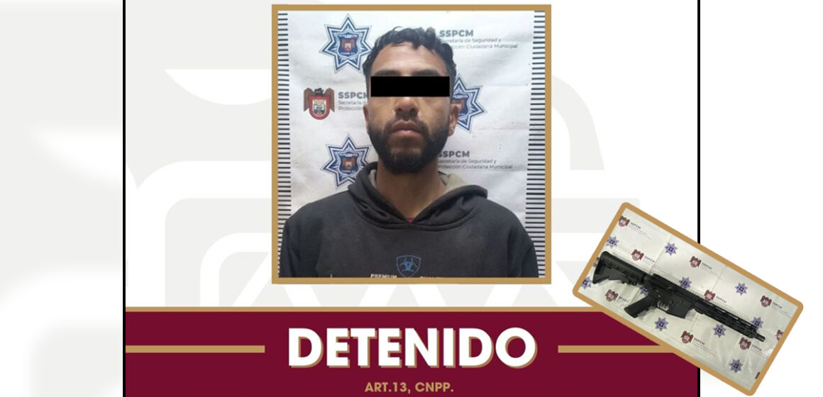 Policía Municipal detiene a sujeto con fusil de asalto en Valle Imperial