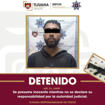 Policía Municipal detiene a sujeto con fusil de asalto en Valle Imperial