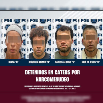 Continúa la FGE el combate al narcomenudeo; seis detenidos en cateos