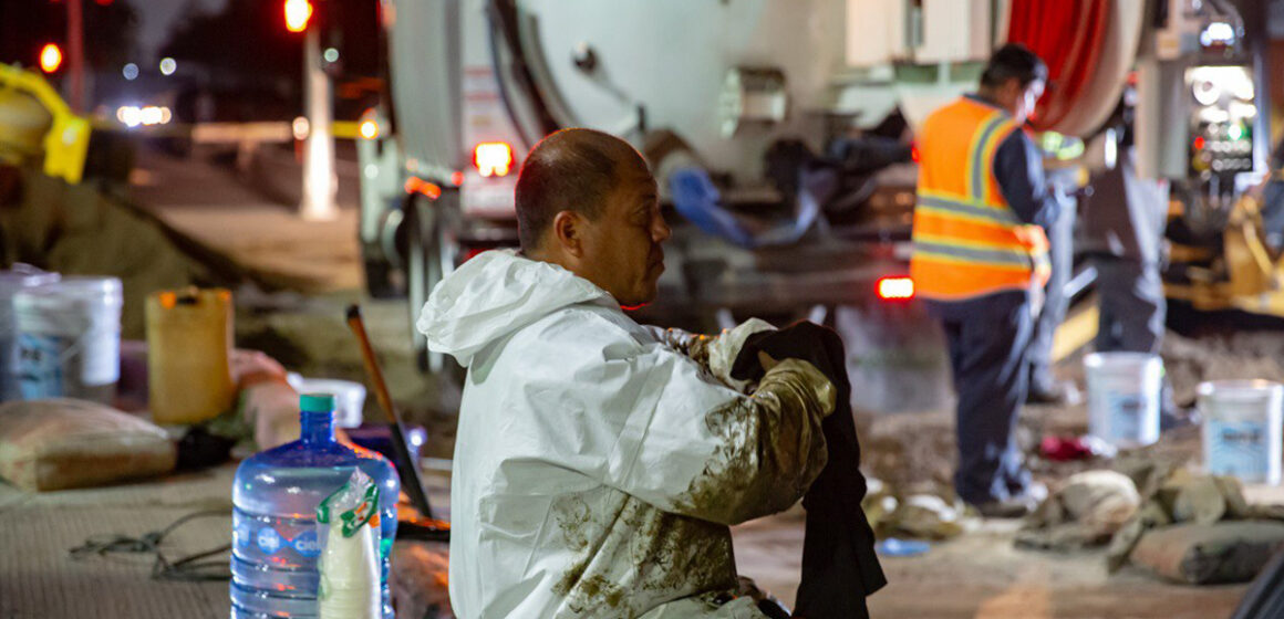 Inician reparaciones por hundimiento en bulevar Sánchez Taboada