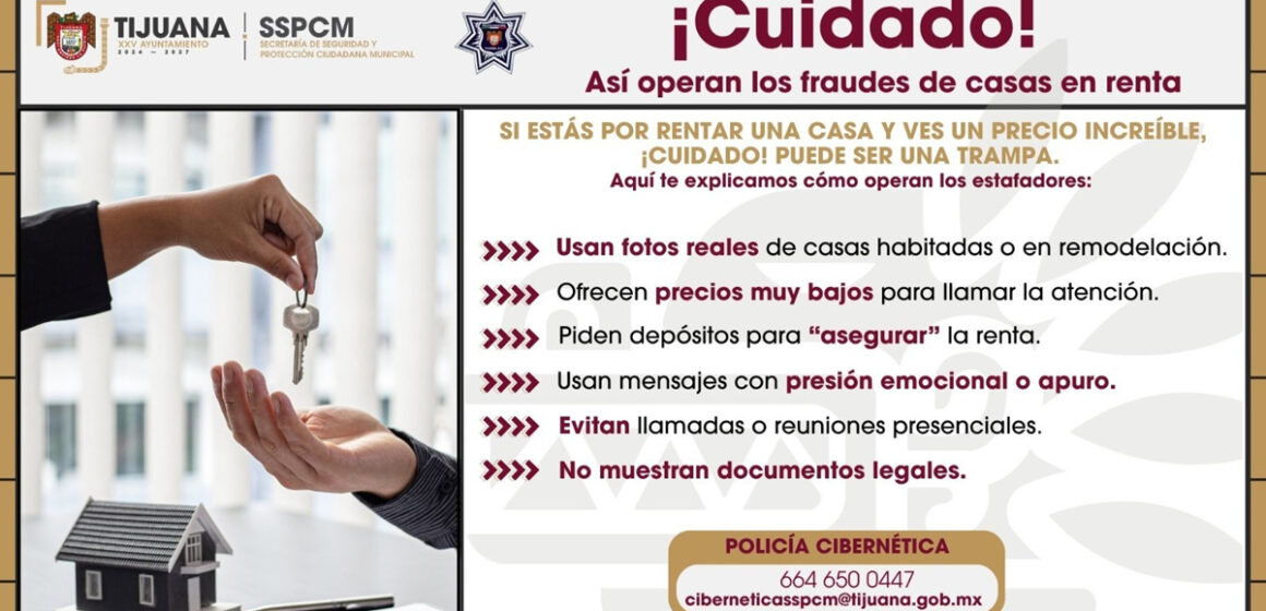 1 Advierte Policía Cibernética sobre fraudes en supuestas rentas de casas en línea