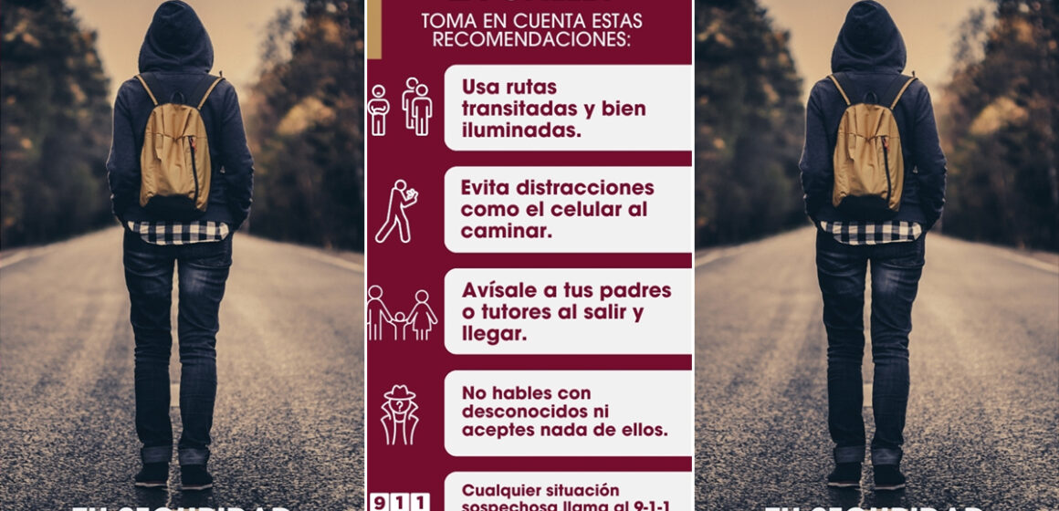 Promueve SSPCM medidas de prevención para un desplazamiento escolar seguro