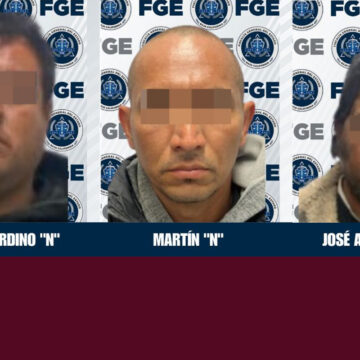 Durante cateo, FGE detiene a tres personas por su presunta responsabilidad en el delito de robo de vehículo