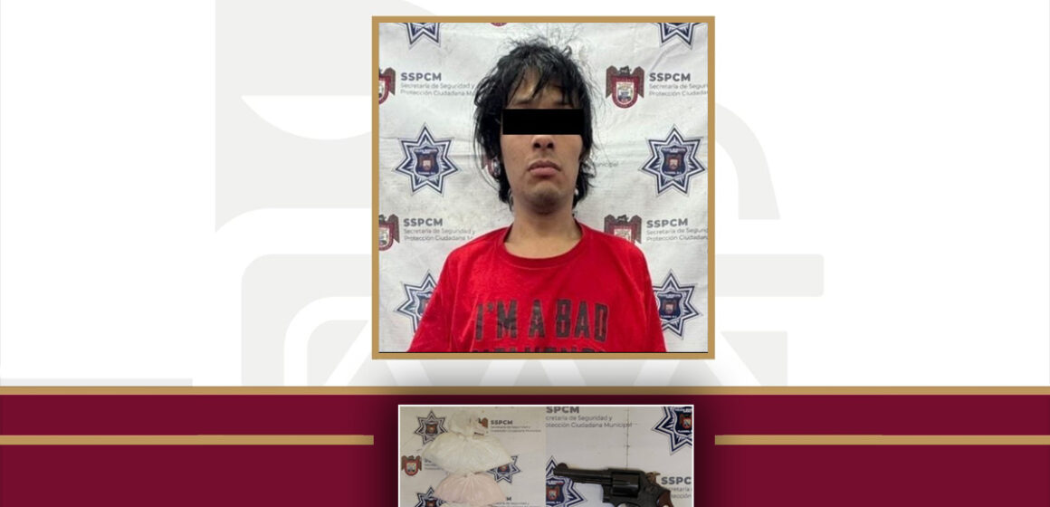 Capturan a sujeto armado y con 600 gramos de fentanilo en Zona Centro