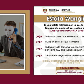 Alerta SSPCM y emite recomendaciones a la ciudadanía para evitar estafa Wangiri