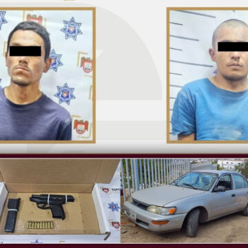 Detienen en Tijuana a dos hombres armados y recuperan vehículo robado