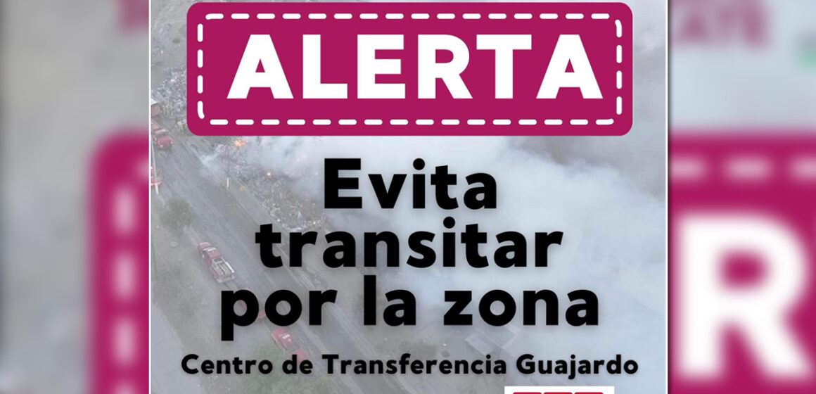 Incendio en centro de transferencia de colonia Guajardo