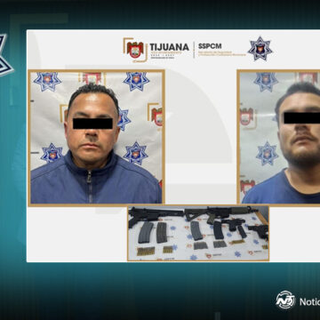 Asegura SSPCM cuatro armas de fuego y detiene a dos personas en la colonia Aeropuerto