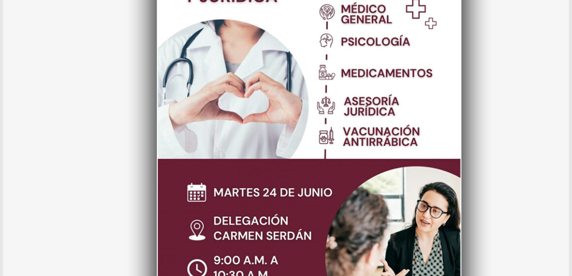 DIF Tecate invita a Jornada Médica y Jurídica en Carmen Serdán y Héroes del Desierto