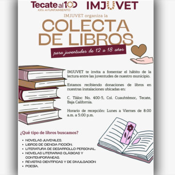 Gobierno de Tecate invita a sumarse a la colecta de libros para juventudes