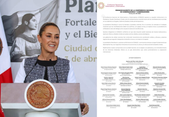 CONAGO respalda a Sheinbaum tras señalamientos por manifestaciones en Los Ángeles