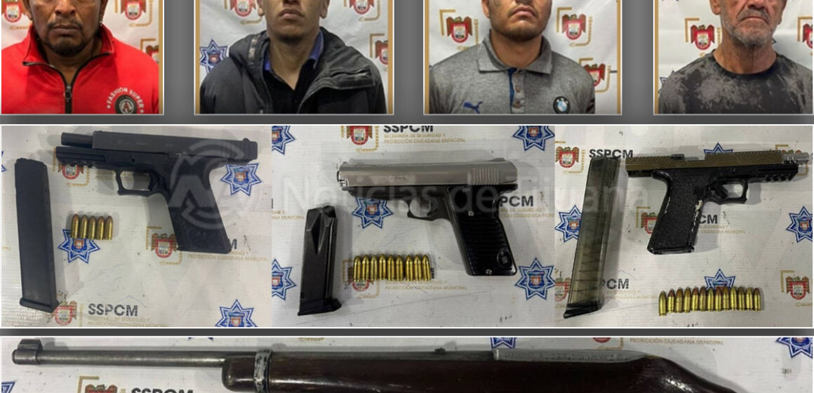gd Detienen a cuatro personas con armas de fuego en distintos puntos de la ciudad