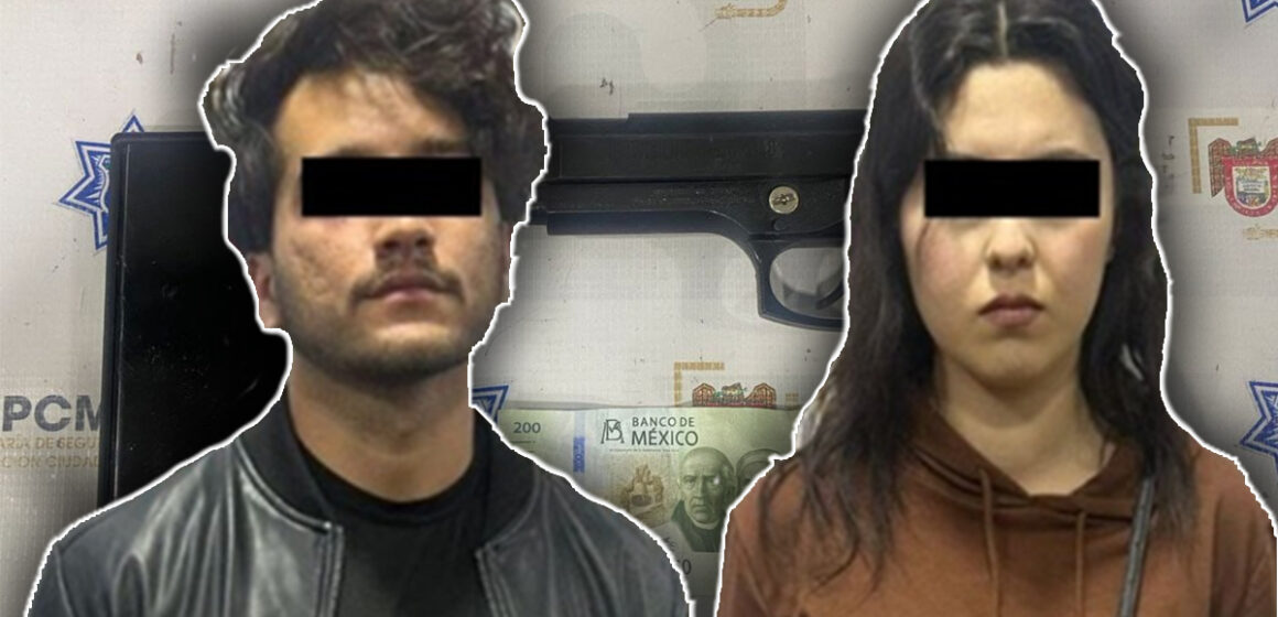 Detienen a pareja por robo con violencia en Jardín Dorado