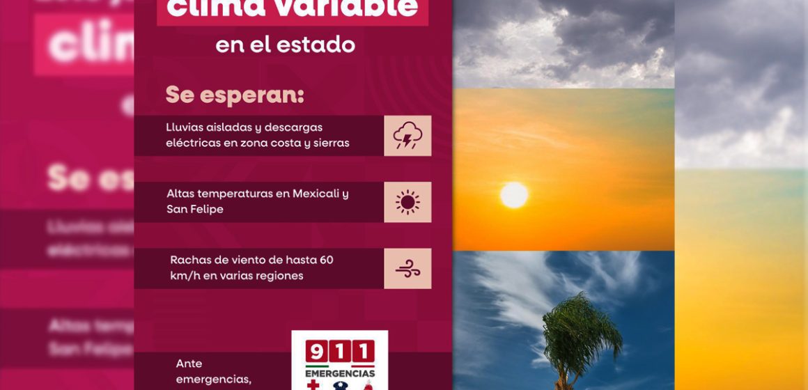 1 Pronostica Protección Civil variabilidad climática y altas temperaturas en BC para este jueves