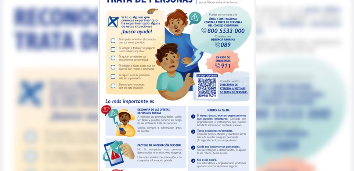 Invita Gobierno del Estado a utilizar la línea y chat nacional contra la trata de personas