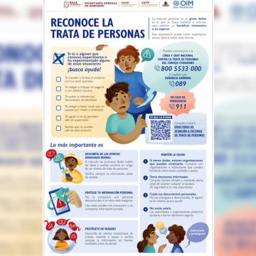 Invita Gobierno del Estado a utilizar la línea y chat nacional contra la trata de personas