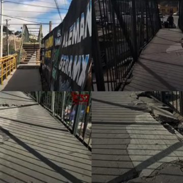 Advierten colonos sobre riesgo por deterioro en puente peatonal de Camino Verde