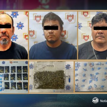 Detiene Policía Municipal a tres personas en posesión de droga