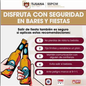Disfruta con seguridad en bares y fiestas estas vacaciones