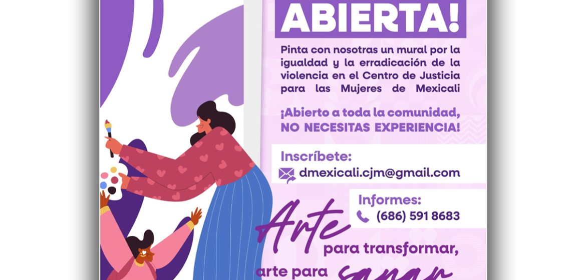 Invitan a participar en la creación de mural para promover la erradicación de la violencia de género