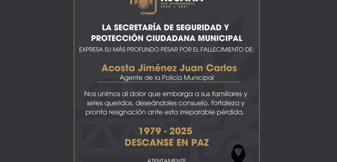 Fallece el agente de la Policía Municipal Juan Carlos Acosta Jiménez
