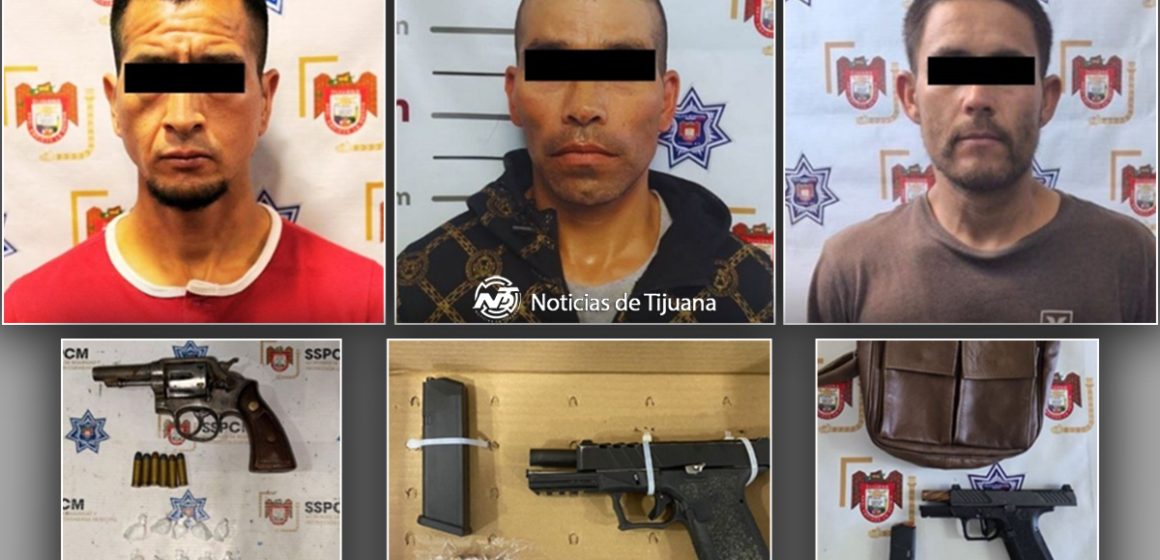 Detienen en Tijuana a tres hombres armados en operativos