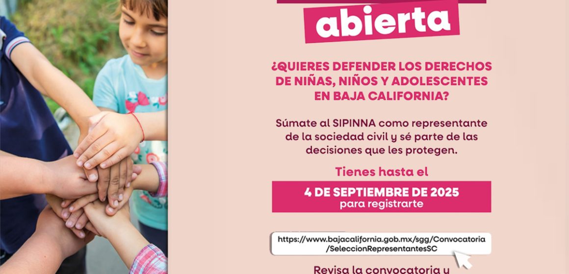 SIPINNA busca representantes de la sociedad civil para proteger derechos de niñas, niños y adolescentes.