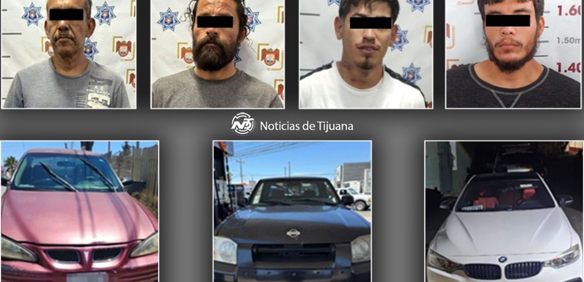 hfg Recuperan en Tijuana tres vehículos robados y detienen a cuatro personas