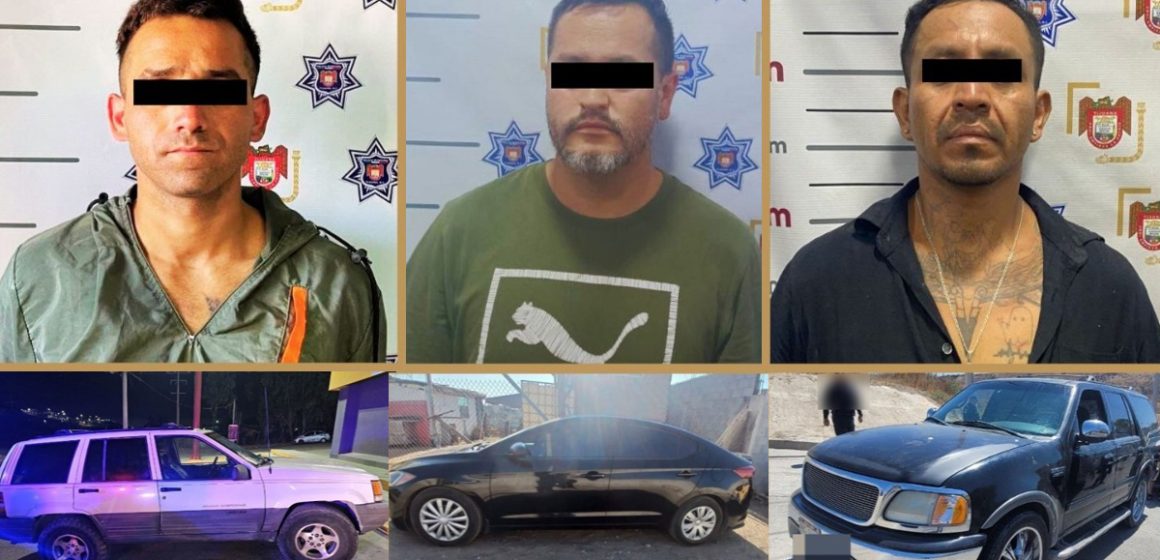 Arrestan a tres por posesión de vehículos con reporte de robo