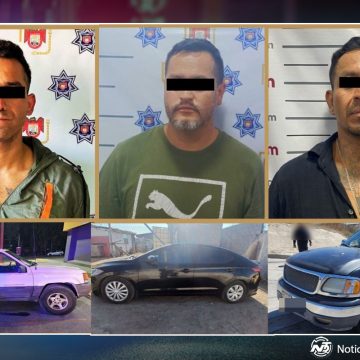 Arrestan a tres por posesión de vehículos con reporte de robo