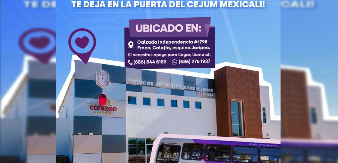 Transporte Violeta facilita acceso directo al Centro de Justicia para las Mujeres en Mexicali