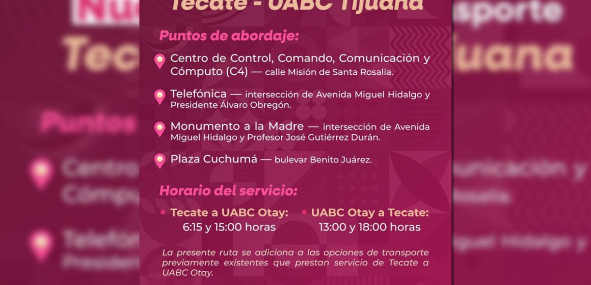 Garantizan transporte escolar Tecate – Tijuana