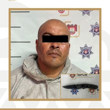 1 Arrestan a hombre por violencia familiar y portación de arma blanca