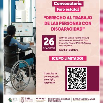 Convocan al foro Estatal “Derecho al Trabajo de las Personas con Discapacidad”