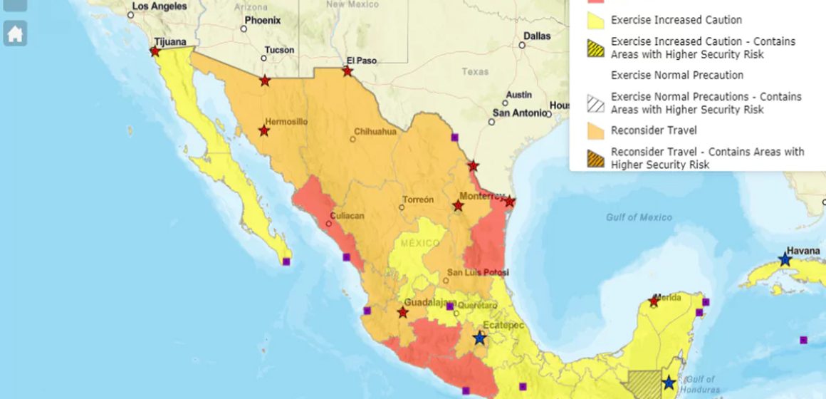 10 Departamento de Estado de EU advierte a ciudadanos sobre riesgos por visitar México