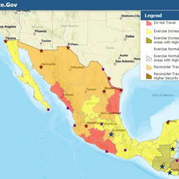 10 Departamento de Estado de EU advierte a ciudadanos sobre riesgos por visitar México