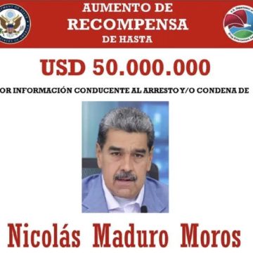 EEUU ofrece recompensa de 50 MDD por información para capturar a Nicolás Maduro