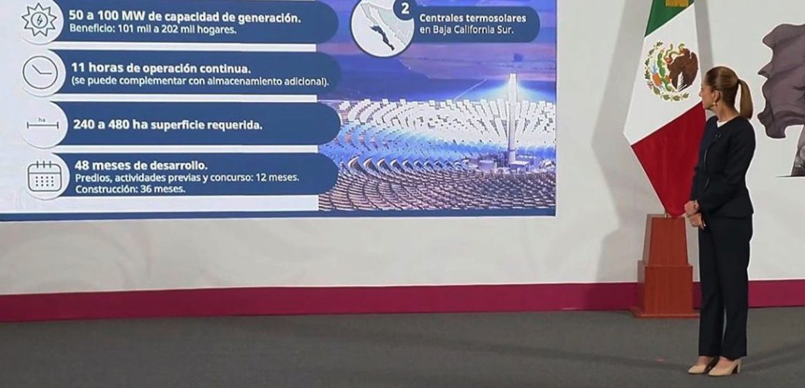 Anuncia CFE construcción de plantas termosolares en BCS