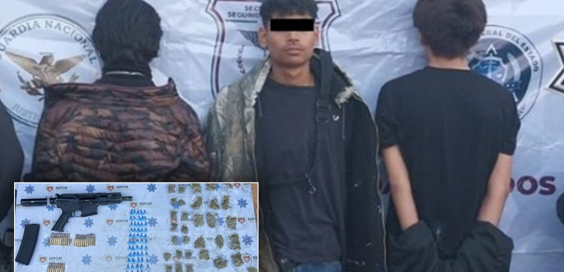 Arrestan a dos menores con arma y estupefacientes en la colonia Las Cumbres
