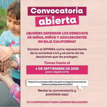 Continúa abierta convocatoria para defender los derechos de niñas, niños y adolescentes en BC