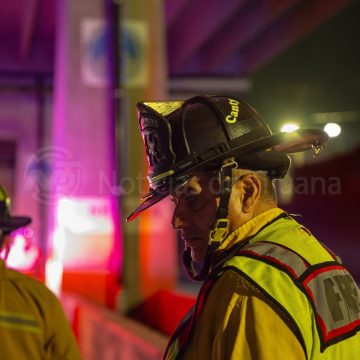 Volcadura sobre Avenida Internacional