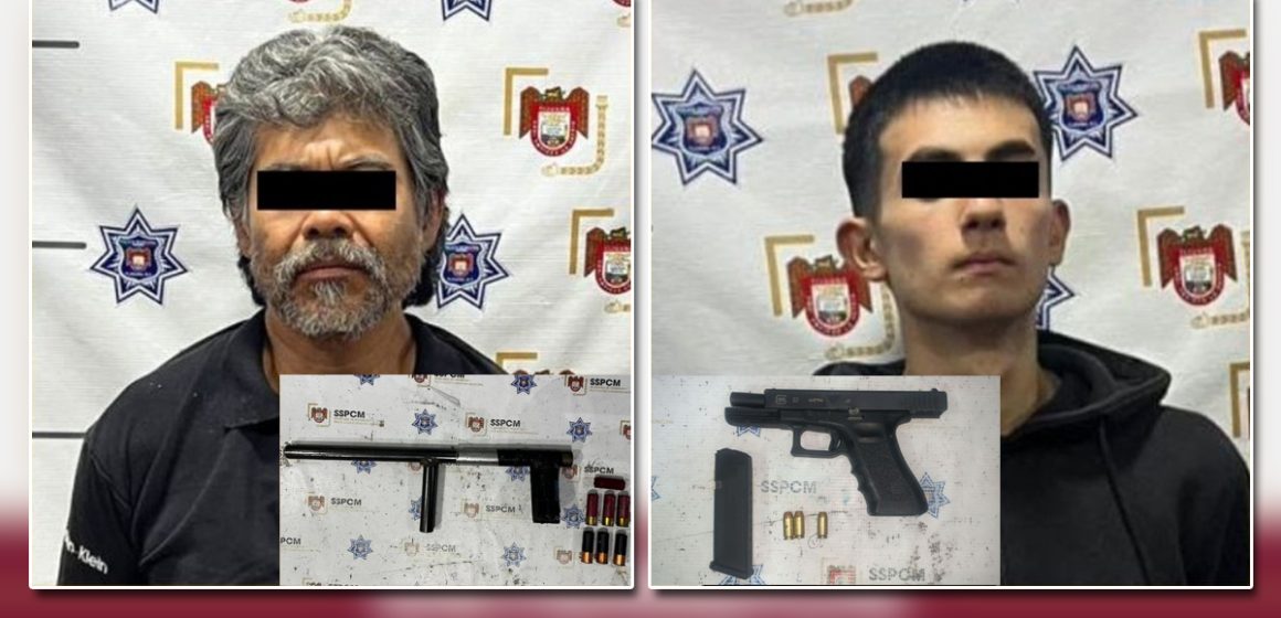 1 Policía Municipal detiene a dos hombres armados en operativos