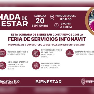 Llega la feria de servicios de Infonavit a Tecate este sábado 20 de septiembre