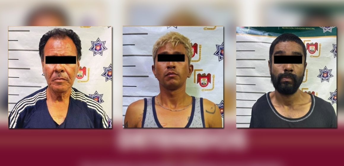 Arresta Policía Municipal a tres presuntos responsables de robo con violencia