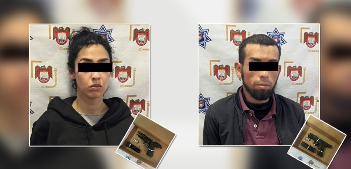 Arrestan a dos personas por portación de arma de fuego